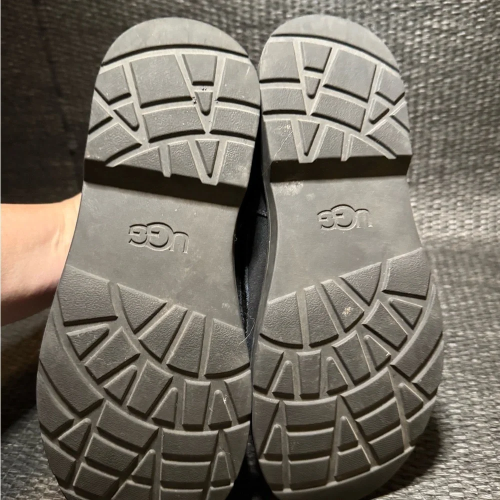 UGG Kids Black Suede Lace-Up Boots